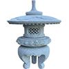 Lanterna cinese in pietra (granito rosa) scolpita a mano, MARU YUKIMI, alta 55 cm - GL044D45