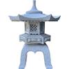 Lanterna cinese in pietra (granito rosa) scolpita a mano, ROKKAKU YUKIMI, alta 70 cm - GL043D60