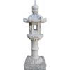 Lanterna cinese in pietra (granito rosa) scolpita a mano, KASUGA GATA, alta 150 cm - GL013H150