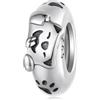 luvhaha Simpatico gatto cane animale domestico distanziatore zampa ciondolo ciondolo charm in argento sterling 925 con perla adatta per braccialetto Pandora per donne, keineKeine Größe verfügbar, Argento