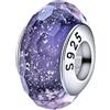 luvhaha Perline in vetro di Murano con nucleo in argento Sterling per braccialetti Pandora Charm per donne, 10 mm, Argento sterling