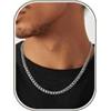 RANKEEF 5mm Collana Uomo Acciaio Inox Resistente Collana Catena Uomo Antiossidante Fantastico Chain Anallergica Catena Argento