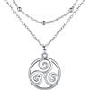 Lydreewam Collana Celtico Donna Argento 925 Triskele Collana A Strati Compleanno Festa della Mamma Regalo di Amicizia per Lei Mamma Moglie Amici, Regolabile 40+5cm