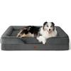 Bedsure Letto per Cani Grande 106x80x16.5cm - Divano per Cani Taglia Grande in Uovo Foam, Grigio Scuro, Cuscino per Cani Sfoderabile e Lavabile