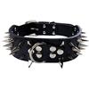 Izefia Collari in Pelle Imbottiti di Lusso con Borchie Appuntite e Appuntite per Cani di Taglia Media Grande Larghezza 5 cm Collana Anti Mordere (S,Nero-Ag)