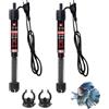 GERUI 2 riscaldatori per acquario, 50 W (30 L-60 L), potente riscaldatore per acquario, con pulsante di regolazione della temperatura, per serbatoi di pesce e acquario