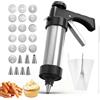 RANJIMA Spara Biscotti Set per Pasticceria, Macchina Biscotti Manuale con 16 Stencil in Acciaio Inox, Pressa per Biscotti di Forma per Creare Biscotti di Zucchero, Churros e Pasta Frolla