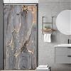 ASDCXZ Tenda da doccia in marmo, 120 x 200 cm (larghezza x lunghezza), moderna, astratta, grigio, oro, nero, effetto marmo, texture, lavabile, in poliestere, impermeabile, per vasca da bagno con 8