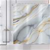 ASDCXZ Tenda da doccia in marmo, 180 x 200 cm, moderna, astratta, grigio, ciano, oro, bianco, effetto marmo, tessuto lavabile, tenda da doccia in poliestere, impermeabile, con 12 ganci