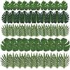 Vauki 50 pezzi di foglie di palma artificiali, 5 dimensioni di foglie artificiali per decorazioni giungla, foglie artificiali per giungla, foglie di Monstera per piante artificiali a tema giungla