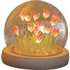 Tnfeeon 10 Fiori Rosa Fai da Te Tulipano Luce Notturna Fiore Nuvola Tulipano Specchio Luce Notturna Lampada Tulipano in Design Nuvola Lampada da Scrivania Nuvola Tulipano per Camera da