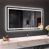 baklon Specchio-Bagno-con-Luce 120x70 cm, Specchio-Bagno-LED, Disappannamento, Dimmerabile, 3 Temperature di Colore, Funzione Memoria, Orizzontale/Verticale, Angolo Retto