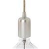 AMARCORDS - Portalampada E27 vintage in metallo edison retro per lampada a sospensione. Stile industrial finitura ARGENTO