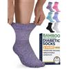 Pembrook Bamboo Viscose Diabetic Socks for Women & Men - 6 Pairs Ankle Socks for Swollen Feet | Neuropathy | Wide Calf | Edema