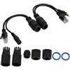 KIMISS Poe Splitter 12V Power Over Ethernet Passive Poe Adapter Cable Splitter Injector Waterproof Black (Nero)