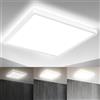 B.K.Licht - Pannello LED a luce indiretta, piatto, dimmerabile a passi, pannello LED soffitto, pannelli led, 42x42x2,9 cm, bianco