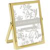 Laura Ashley 2x3 Gold Flat Metal Picture Frame (Vertical) with Pull-Out Easel Stand, Made for Tabletop, Counterspace, Shelf and Desk (2x3, Gold)
