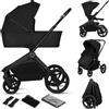 LIONELO Freya Passeggino 2 in 1 con Navicella Pieghevole per Bambini | 0-4 Anni fino a 22 kg, Posizione Sdraiata, Sospensioni, Ruote PU, Capottina UPF50+, Fibbia Magnetica, Ventilazione, Accessori