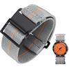 BINLUN Cinturino per Orologio in Nylon Elastico di Ricambio Militare Cinturino a Strappo Paracadute Marina Nazionale per Uomo Donna Fibbia Nero/Argento 18/20/22mm