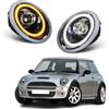 CKCD LED Fanali anteriori compatibili con Mini Hatchback Convertible R50 R52 R53 2001-2007,Fari con DRL blu respirante e freccia sequenziale, cromati