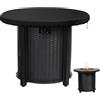 WUISOLQP Copertura per piastra di fuoco, 100 cm, copertura per piastra di fuoco 420D, impermeabile, anti UV, Oxford, impermeabile, colore nero, rotonda, accessorio per piastra di fuoco e piastra grill