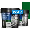 JOVIRA PINTURAS 12 Kg Pittura per pavimenti esterni ed interni, garage e superfici sportive in genere, finitura opaca. Protegge e decora le superfici in calcestruzzo, cemento (2x4 Litri, Verde) E-2-2