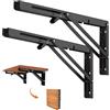 Quanerba 2 Pezzi Staffa per Mensola Pieghevole, Mensola da Parete, Supporti Pieghevoli per Microonde, Supporto Accessori per Console Pieghevole in Acciaio, Accessori per Campeggio (50 cm/Max 100 kg)