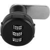 FTVOGUE Serratura a codice a 3 cifre Serratura in lega di zinco Cam Cabinet Silver Password Security Number Lock(L=19 0.5~12mm)