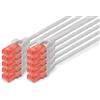 DIGITUS Cavo LAN Cat 6 - 0,5 m - 10 pezzi - U/UTP non schermato - 1 Gbit/s - 250 MHz - PoE++ - AWG 27/7 - LSZH - Cavo di rete RJ45 - Cavo patch - Compatibile con Cat6A e Cat5e - Grigio