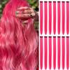 Beamely 16 clip per capelli colorati per feste, capelli lisci e lunghi, 55 cm, colore: rosso pesca