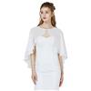 BEAUTELICATE mantello da donna Cape Chiffon Stola sciarpa retrò Bolero 1920s buste per matrimonio sposa abito da sera abito da sposa Feste Gala Stile lungo, avorio. Taglia unica