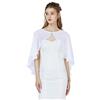 BEAUTELICATE mantello da donna Cape Chiffon Stola sciarpa retrò Bolero 1920s buste per matrimonio sposa abito da sera abito da sposa Feste Gala Stile lungo, bianco. Taglia unica