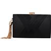 YAPAIOU Pochette Per Le Donne Nappa Pochette Da Sera Cross Body & Borsa A Tracolla Per La Notte Di Nozze Fuori Partito, nero