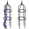 Relaxdays Set da 2 Obelischi per Rampicanti, Graticolato per Piante, Rose, Edere, Accessori da Giardino, Metallo, Nero