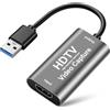 Flintronic Scheda Acquisizione Video HDMI-USB, Ingresso 4K30, Uscita 1080P 60FPS, per Sistemi Windows, MacOS e Linux, Videocamere, PS4/5, Laptop, Desktop, Switch e Altri Dispositivi