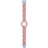 HIP HOP Orologio DONNA LOGOMANIA quadrante MONO-COLORE BIANCO movimento SOLO TEMPO - 3H QUARZO e CINTURINO SILICONE CON TESSUTO MULTICOLORE HWU1152