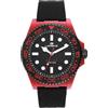 Lorenz Ocean Club 030268CC - Orologio Sportivo da Uomo al Quarzo - Orologio con cassa in superlega Soft Touch rossa - Cinturino in Gomma e chiusura deployante - Sub 100 metri - Cofanetto speciale sub