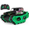 Monster Jam, Veicolo per esterni con telecomando ufficiale Grave Digger Trax All-Terrain, scala 1:15, giocattoli per bambini per ragazzi e ragazze dai 4 anni in su
