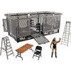 Mattel WWE NXT Takeover War Games Playset con 2 anelli NXT, action figure Keith Lee, 2 gabbie di collegamento con pezzi staccabili, 2 scale, sedia, tavolo e altro ancora; per bambini dai 6 anni in su