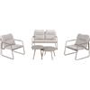 SALMAR Salottino Furore Tortora 4 Posti Set Lounge Giardino