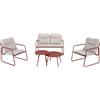 SALMAR Salottino Furore Terracotta 4 Posti Set Lounge Giardino