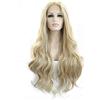 Onlygirl Parrucca sintetica resistente al calore con attaccatura frontale in pizzo, colore biondo naturale, capelli lunghi mossi, per cosplay, feste a tema drag queen, 66 cm