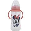STOR Biberon con Manici Minni 360ml Collo Largo Tettarella Silicone 3 Posizioni Disney Baby Sistema Anti-Coliche Senza BPA 0 Mesi Plus