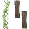 Relaxdays Grigliato in Legno per Rampicanti, 180x30 cm, Set 3 Tralicci Allungabili Piante da Giardino e Balcone, Marrone