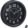 Relaxdays Orologio da Parete, Rotondo, da Appendere al Muro, Design Classico, a Batteria, Nero, Ø 20 cm