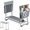 Relaxdays Panca Inginocchiatoio da Giardino, Pieghevole, Max.150 kg, 2 Tasche, Imbottitura, 50x59x31,5cm, Argento Grigio, Gommapiuma, 50 x 59 x 31,5 cm