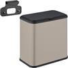 Relaxdays Pattumiera da Appendere in Cucina, Cestino 5 L, Secchio Umido Estraibile, Cesto Bagno, Ferro e Plastica, Beige