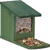 Relaxdays Mangiatoia per Scoiattoli, Autoportante, in Legno, HxLxP: 17,5 x 12 x 25 cm ca. Colore Verde Scuro