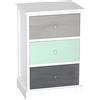 King Collection C656178 Cassettiera 3 Cassetti Multicolor