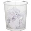 Relaxdays Cestino Gettacarta, Ufficio & Cameretta, Aperto, Rotondo, Metallico, Bidone della Carta, HxD 24x23 cm, Bianco